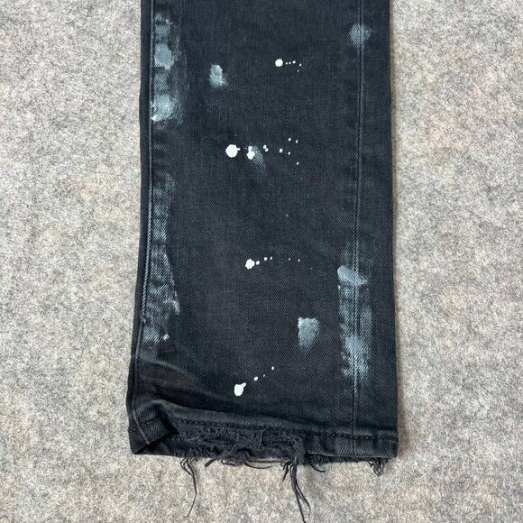 Purple Brand Men's Black Resin Knee Ripped Jean 3D Hand Painted Splatter Size 31 - Picture 6 of 13